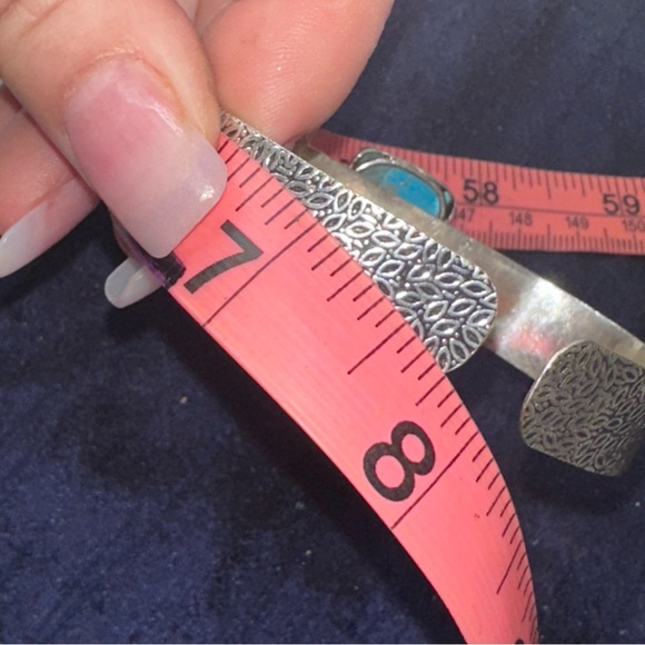 Sale * Turquoise Handmade cuff bracelet - Picture 8 of 10